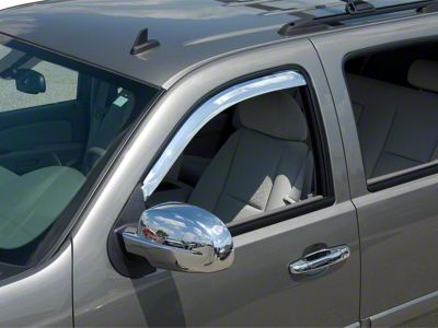 Putco Element Chrome Window Visors; Channel Mount; Front (07-13 Sierra 1500 Regular Cab, Crew Cab)