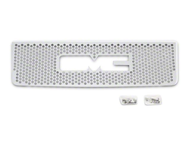 Putco Punch Design Upper Overlay Grille with Logo Cutout; Polished (07-13 Sierra 1500)