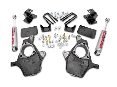Rough Country Spindle Lowering Kit; 2-Inch Front / 4-Inch Rear (07-13 2WD Sierra 1500)