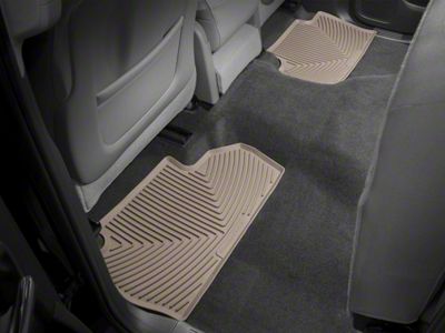 Weathertech All-Weather Rear Rubber Floor Mats; Tan (14-18 Sierra 1500 Double Cab, Crew Cab)