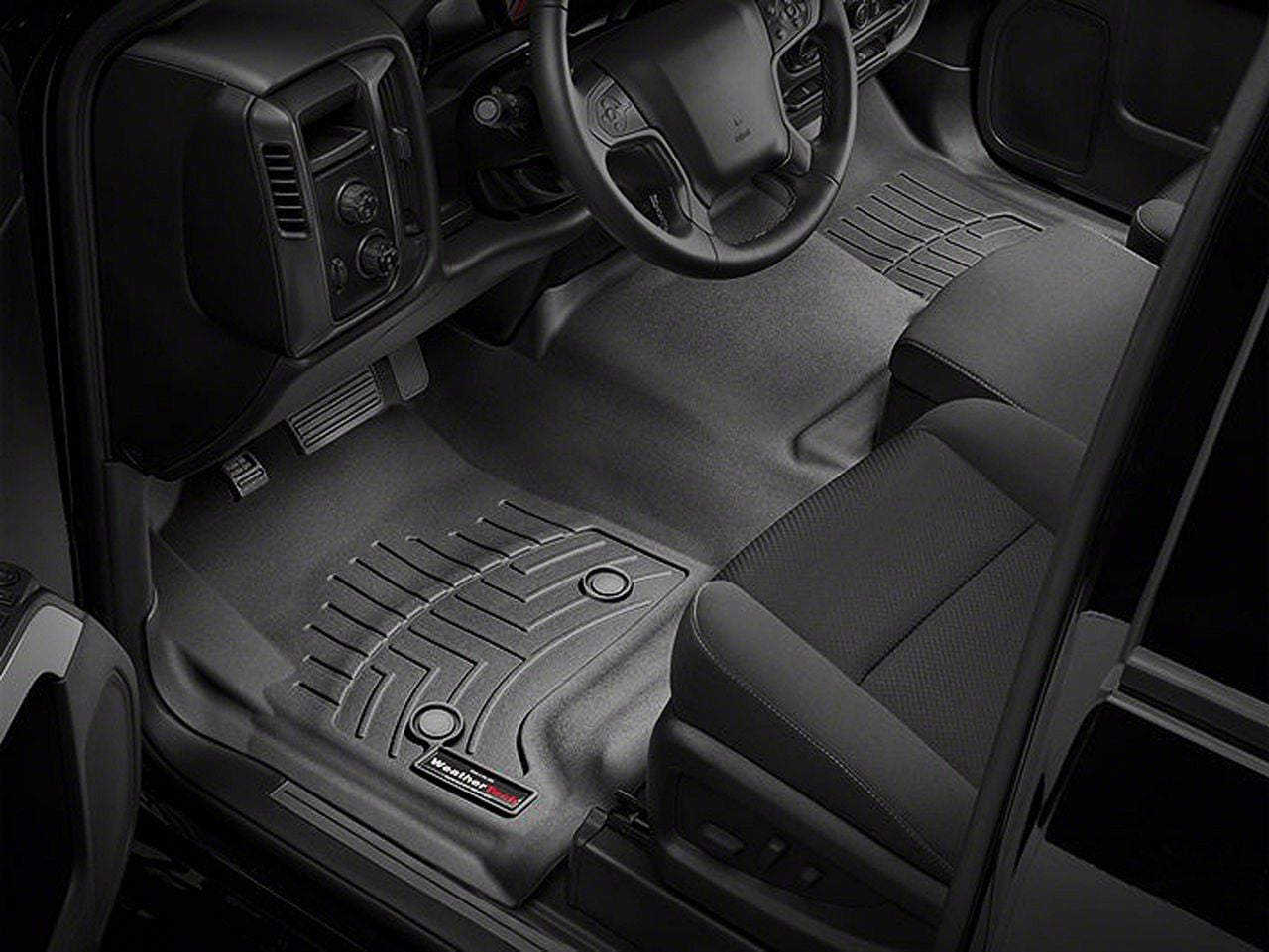 Weathertech Sierra DigitalFit Front Floor Liner Over The Hump Black