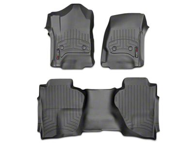 Weathertech DigitalFit Front and Rear Floor Liners; Black (14-18 Sierra 1500 Double Cab, Crew Cab)