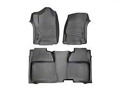 Weathertech DigitalFit Front and Rear Floor Liners with Underseat Coverage; Black (14-18 Sierra 1500 Crew Cab)