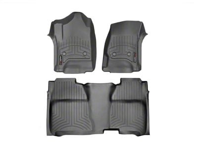 Weathertech DigitalFit Front and Rear Floor Liners with Underseat Coverage; Black (14-18 Sierra 1500 Crew Cab)