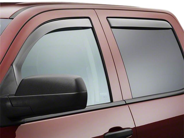 Weathertech Front & Rear Side Window Deflectors; Light Smoke (07-13 Sierra 1500 Extended Cab, Crew Cab)