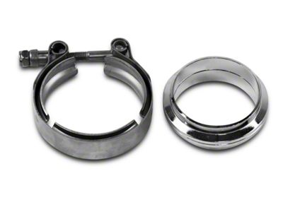 Granatelli Motor Sports 2.50-Inch Mating Flat Flange with V-Band Exhaust Clamp; Stainless Steel (Universal; Some Adaptation May Be Required)