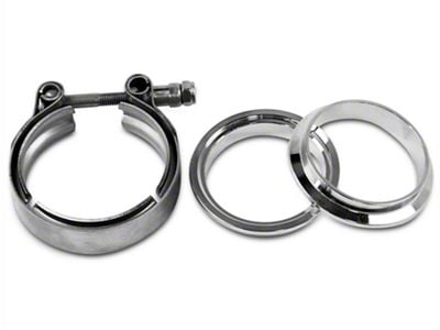 Granatelli Motor Sports 2.50-Inch Mating Male to Female Interlocking Flange with V-Band Exhaust Clamp; Stainless Steel (Universal; Some Adaptation May Be Required)