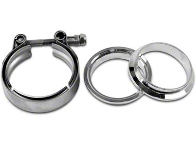 Granatelli Motor Sports 2.50-Inch Mating Male to Female Interlocking Flange with V-Band Exhaust Clamp; Stainless Steel (Universal; Some Adaptation May Be Required)