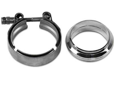 Granatelli Motor Sports 2.50-Inch Mating Flat Flange with V-Band Exhaust Clamp; Stainless Steel (Universal; Some Adaptation May Be Required)