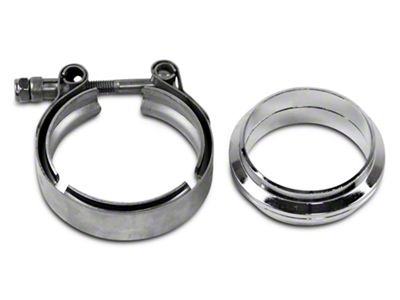 Granatelli Motor Sports 2.50-Inch Mating Flat Flange with V-Band Exhaust Clamp; Mild Steel (02-24 RAM 1500)