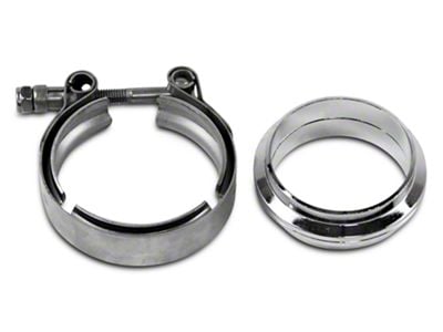 Granatelli Motor Sports 2.50-Inch Mating Flat Flange with V-Band Exhaust Clamp; Mild Steel (02-23 RAM 1500)