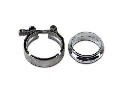 Granatelli Motor Sports 2.50-Inch Mating Flat Flange with V-Band Exhaust Clamp; Stainless Steel (Universal; Some Adaptation May Be Required)