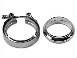 Granatelli Motor Sports 3-Inch Mating Flat Flange with V-Band Exhaust Clamp; Mild Steel (Universal; Some Adaptation May Be Required)