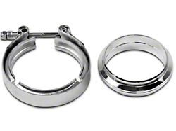 Granatelli Motor Sports 3-Inch Mating Flat Flange with V-Band Exhaust Clamp; Stainless Steel (Universal; Some Adaptation May Be Required)