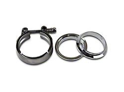 Granatelli Motor Sports 3-Inch Mating Male to Female Interlocking Flange with V-Band Exhaust Clamp; Mild Steel (Universal; Some Adaptation May Be Required)