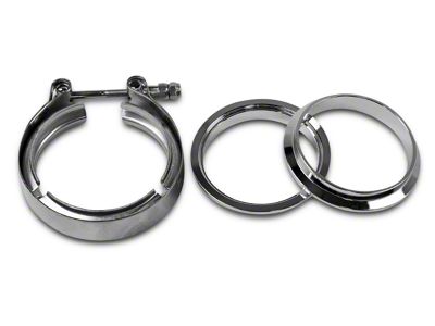 Granatelli Motor Sports 3-Inch Mating Male to Female Interlocking Flange with V-Band Exhaust Clamp; Stainless Steel (Universal; Some Adaptation May Be Required)