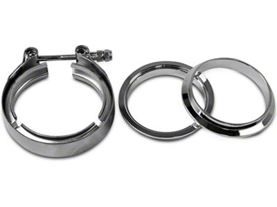 Granatelli Motor Sports 3-Inch Mating Male to Female Interlocking Flange with V-Band Exhaust Clamp; Stainless Steel (Universal; Some Adaptation May Be Required)