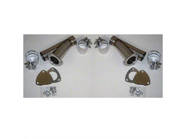 Granatelli Motor Sports Manual Exhaust Cutout; 2.50-Inch Stainless Steel; Pair (Universal; Some Adaptation May Be Required)
