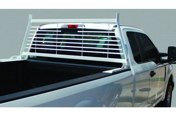 Go Industries F-250 Super Duty Flat Iron Headache Rack; White 20755 (17 ...