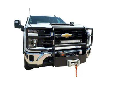 Fully Welded Winch System Grille Guard; Black (20-26 Silverado 2500 HD)