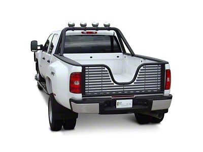 Go Industries Louvered V-Gate Air Flow Tailgate; Black (07-19 Silverado 2500 HD)