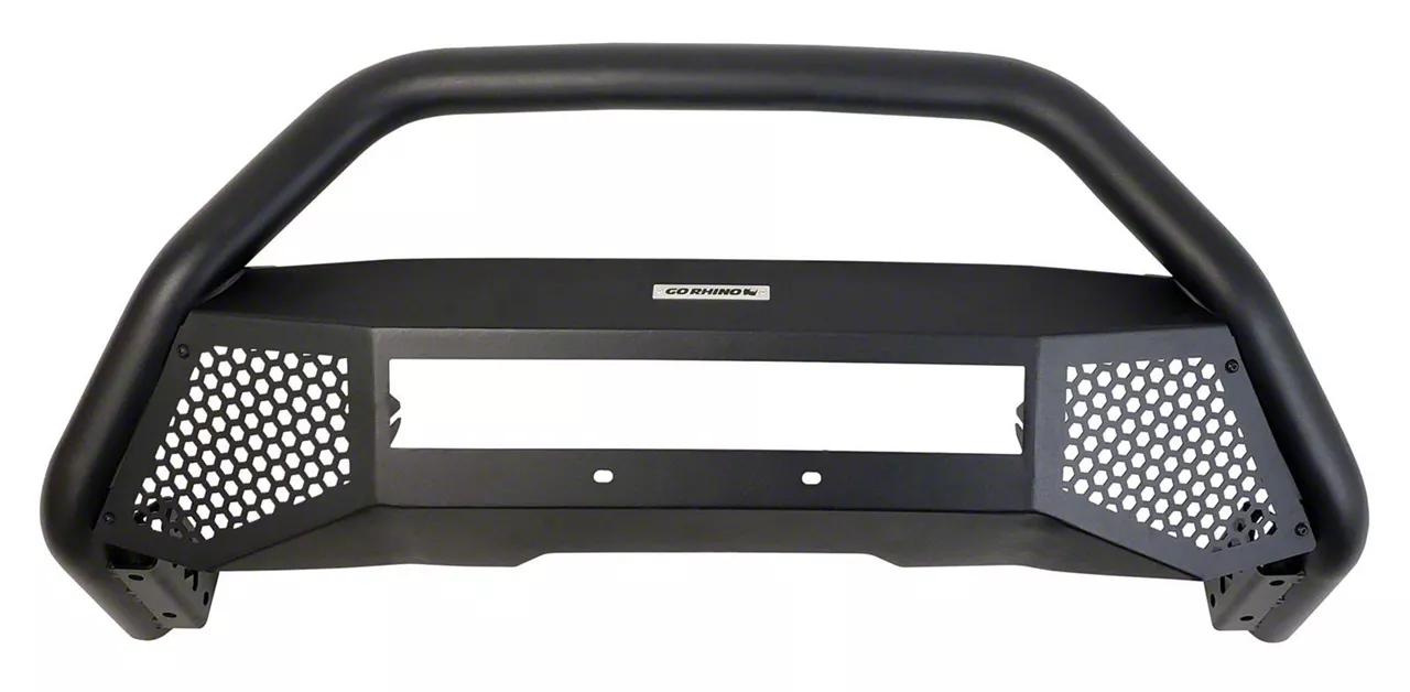 Go Rhino RC4 LR Bull Bar with 20-Inch LED Light Bar Mount; Textured Black (15-24 F-150, Excluding Raptor)