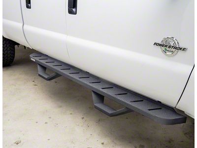 Go Rhino RB10 Running Boards with Drop Steps; Textured Black (04-14 F-150 SuperCrew)