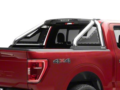 Go Rhino Sport Bar 2.0 Roll Bar with Power Actuated Retractable Light Mount; Polished (15-25 F-150)
