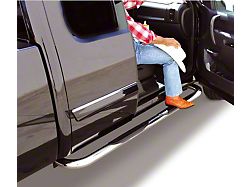 Go Rhino 3-Inch 4000 Series Cab Length Side Step Bars; Polished (17-26 F-350 Super Duty SuperCab)