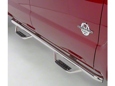 Go Rhino Dominator Classic D2 Cab Length Side Step Bars; Polished (17-25 F-350 Super Duty SuperCab)