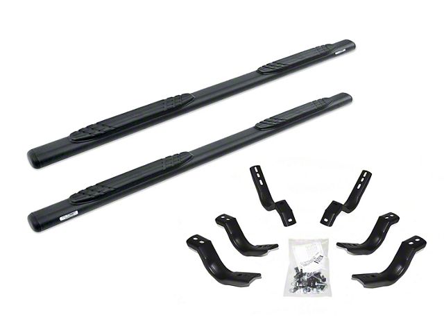 4-Inch 1000 Series Side Step Bars; Textured Black (17-24 F-350 Super Duty SuperCab)