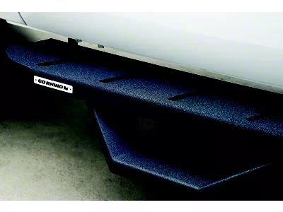 Go Rhino RB10 Running Boards with Drop Steps; Textured Black (17-25 F-350 Super Duty Regular Cab)