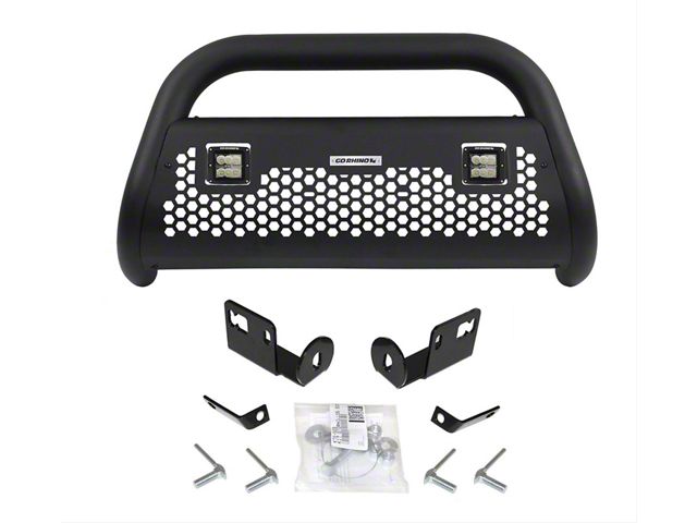 Go Rhino RC2 LR Bull Bar with Two 3-Inch Cube Lights; Textured Black (09-18 RAM 1500, Excluding Express, Sport & Rebel)
