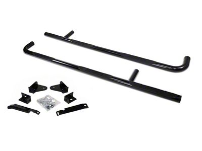 Go Rhino 3-Inch 6000 Series Wheel-to-Wheel Side Step Bars; Black (14-18 Sierra 1500 Crew Cab w/ 5.80-Foot Short Box)