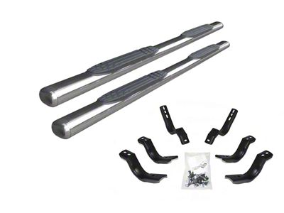 Go Rhino 4-Inch 1000 Series Side Step Bars; Polished (07-13 Sierra 1500 Crew Cab)