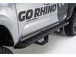 Go Rhino RB10 Running Boards with Drop Steps; Textured Black (14-18 Sierra 1500 Crew Cab)