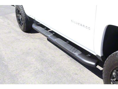 Go Rhino 5-Inch OE Xtreme Composite Side Step Bars; Black (14-18 Sierra 1500 Double Cab)