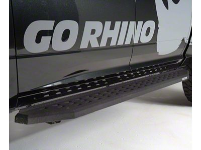 Go Rhino RB20 Running Boards; Protective Bedliner Coating (19-24 Sierra 1500 Crew Cab)