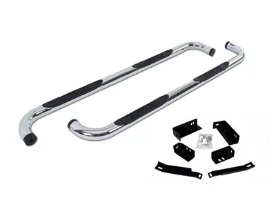 Go Rhino 4000 Series Cab Length Cab Length Side Step Bars; Chrome (15-19 Sierra 2500 HD Double Cab)