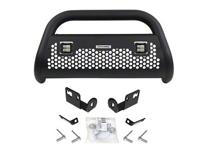 RC2 LR Bull Bar with Two 3-Inch Cube Lights; Textured Black (07-19 Sierra 3500 HD w/o Driver Alert Package)