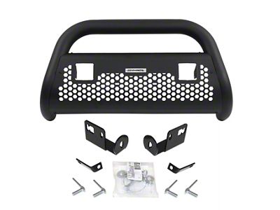 RC2 LR Bull Bar with Two Cube Light Mounting Brackets; Textured Black (07-19 Sierra 3500 HD w/o Driver Alert Package)