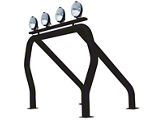 Go Rhino Single Bar/Single Kicker Bed Bar; Black (01-19 Sierra 3500 HD)