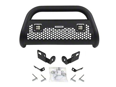 Go Rhino RC2 LR Bull Bar with Two 3-Inch Cube Lights; Textured Black (07-13 Silverado 1500)