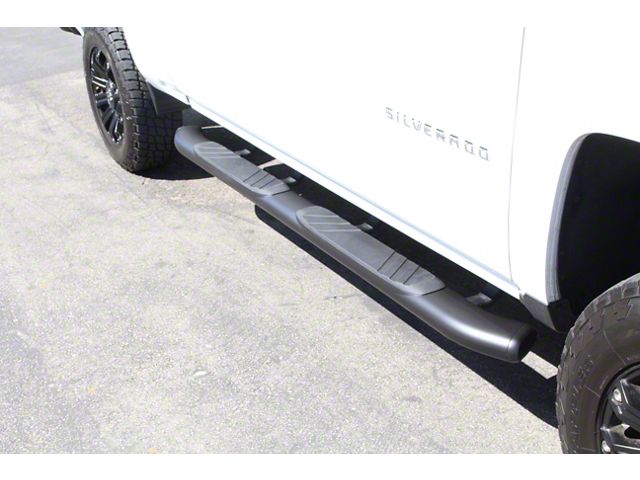 Go Rhino 5-Inch OE Xtreme Composite Side Step Bars; Black (14-18 Silverado 1500 Double Cab)