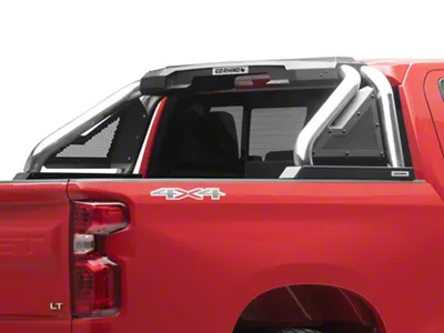 Go Rhino Sport Bar 2.0 Roll Bar with Power Actuated Retractable Light Mount; Polished (19-25 Silverado 1500)