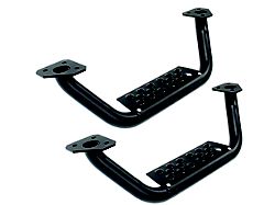 Go Rhino Drop Steps for Dominator D6 Side Steps Only; Textured Black (07-18 Silverado 1500 Extended/Double Cab, Crew Cab w/ Dominator D6 Side Steps)