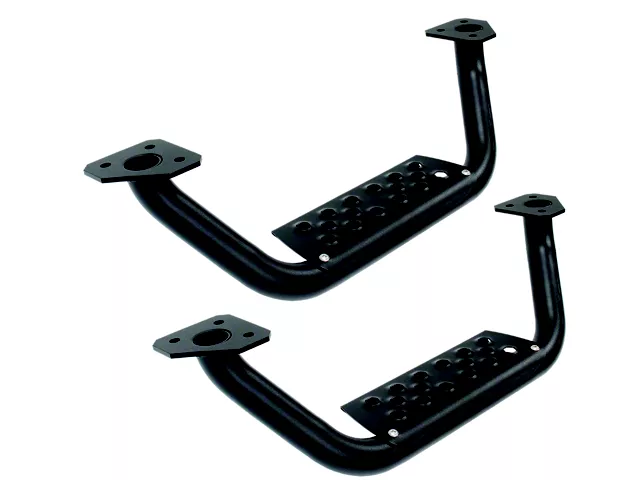 Go Rhino Drop Steps for Dominator D6 Side Steps Only; Textured Black (07-18 Silverado 1500 Extended/Double Cab, Crew Cab w/ Dominator D6 Side Steps)