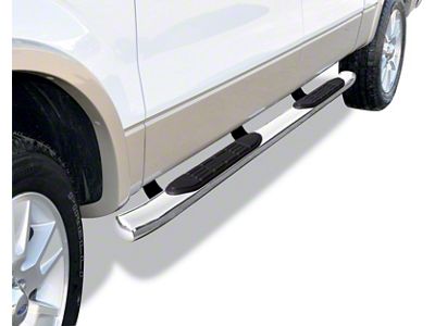 Go Rhino 415 Series Cab Length Side Step Bars; Polished (15-19 6.0L Silverado 2500 HD Crew Cab)