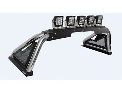 Go Rhino Sport Bar 2.0 Roll Bar with Power Actuated Retractable Light Mount; Polished (20-25 Silverado 2500 HD)