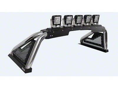 Go Rhino Sport Bar 2.0 Roll Bar with Power Actuated Retractable Light Mount; Polished (20-24 Silverado 2500 HD)